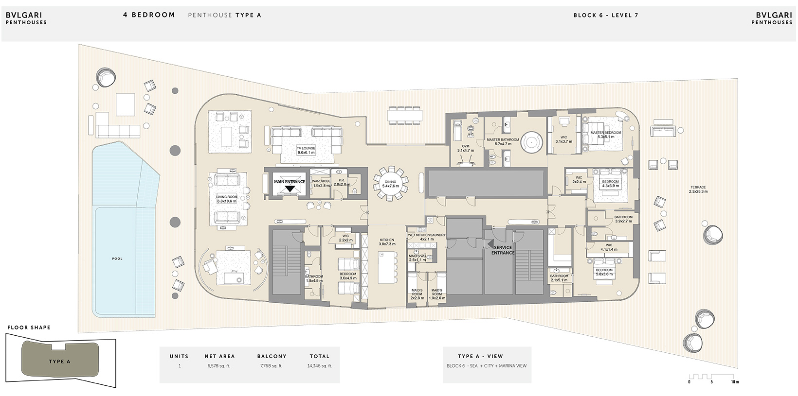 Floor Plan - Bulgari Resort & Residences amenities